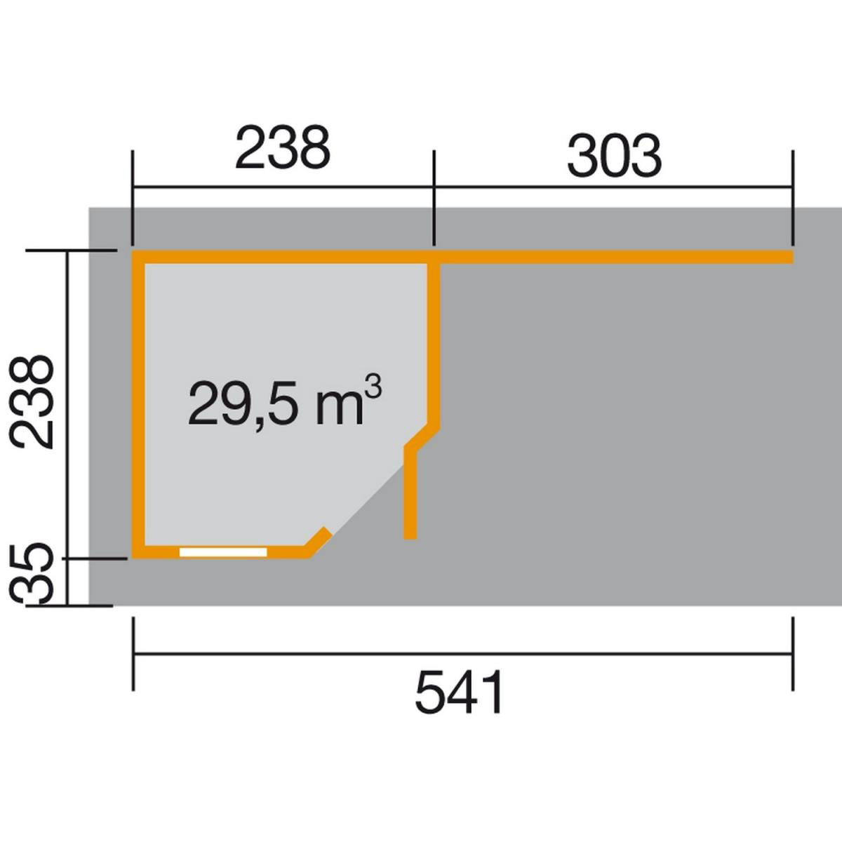 Weka Designhaus 213 B mit Anbau 300 cm 5-Eck schwarz Bild 2