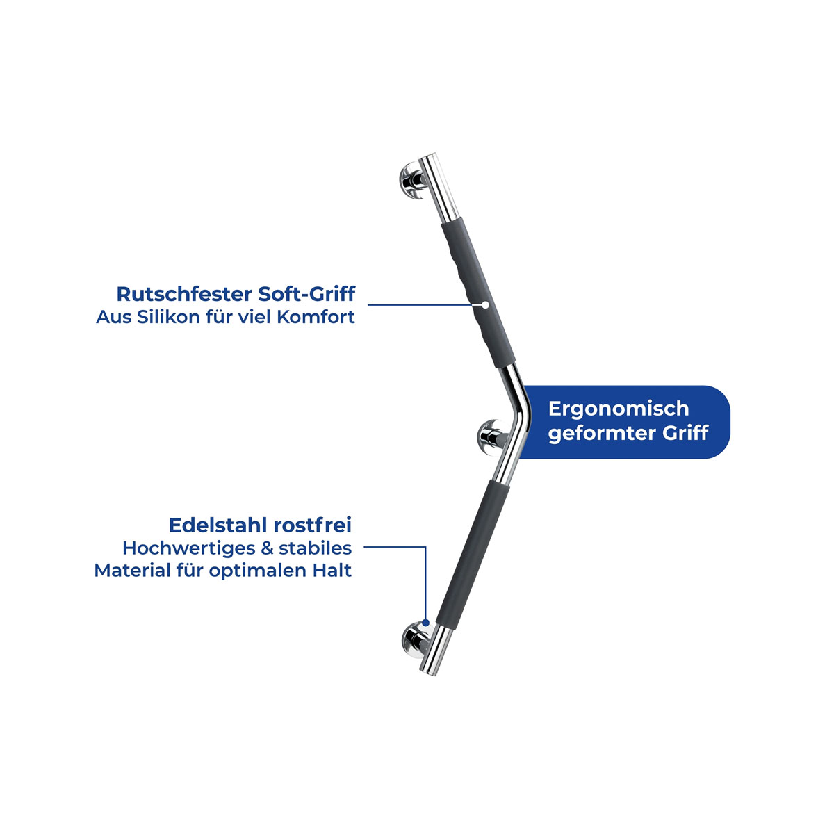 Wenko  Edelstahl Wandhaltegriff Secura 37 x 37 cm Bild 6