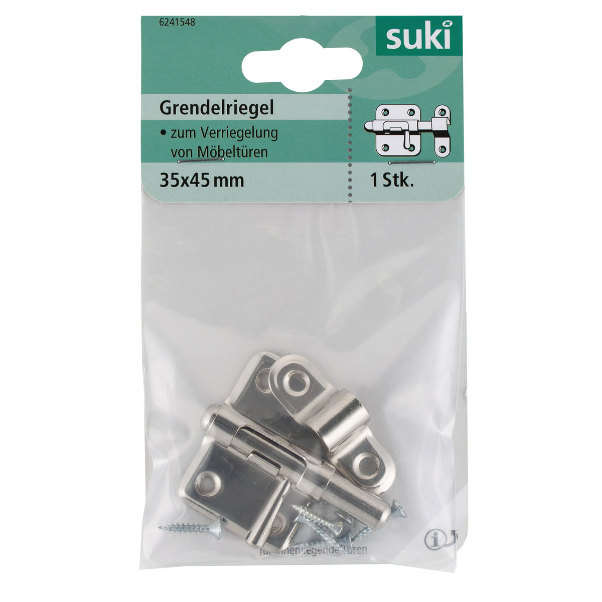 Suki Grendelriegel vernickelt 3,5 cm Bild 1