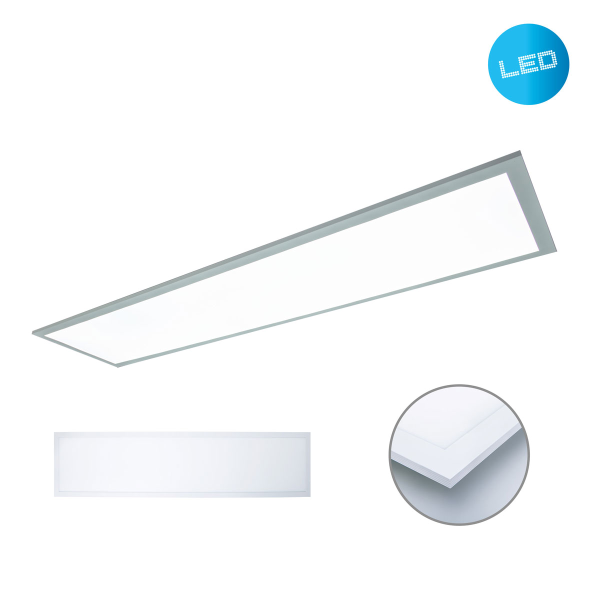 Naeve LED DL Nicola Metall/KSneutralweiss LxBxH: 119,5x29,5x6cm Bild 2