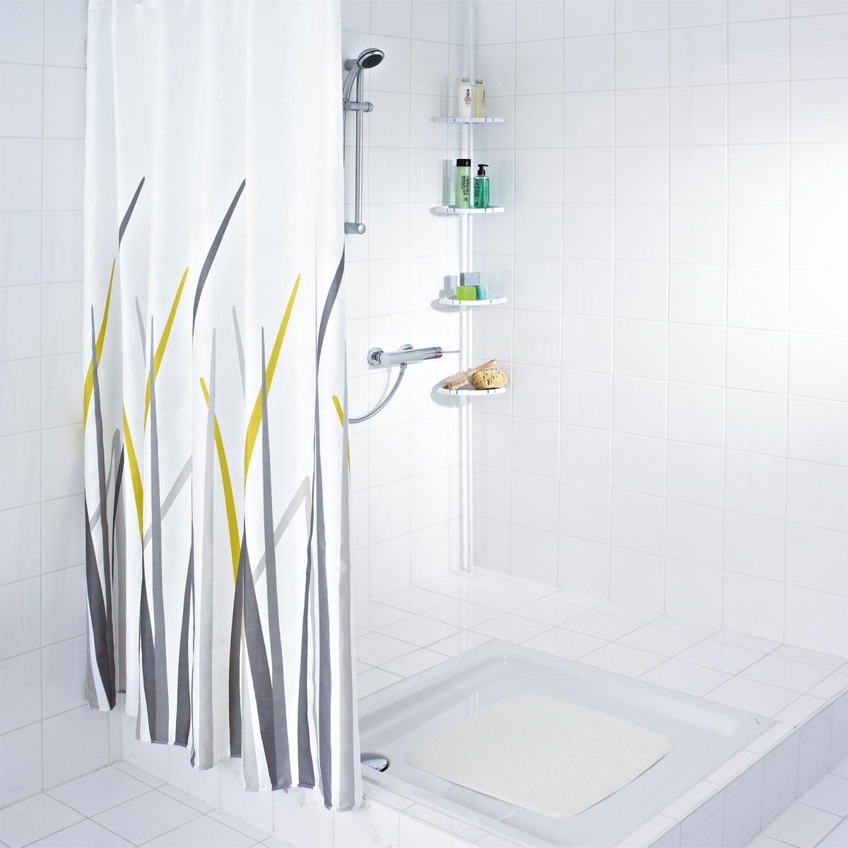 Ridder  Teleskop-Duscheckregal mit 4 Ablagen 130-260 cm weiß Bild 2