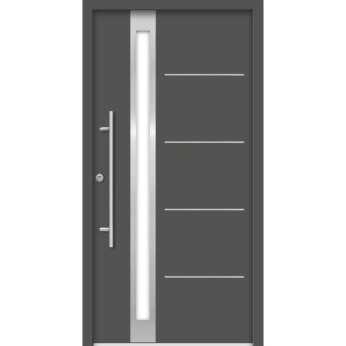 SplenDoor Premium-Haustür Passivedoor Umea RC2 energiesparend einbruchsicher anthrazit 110 x 210 cm links