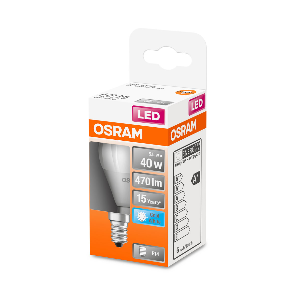 Osram LED-Leuchtmittel E14 40W matt neutralweiß Bild 2
