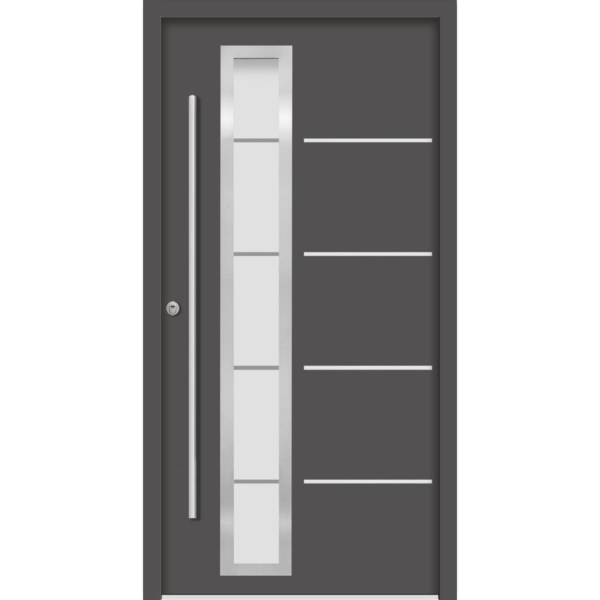 SplenDoor Premium-Haustür Passivedoor Uppsala RC2 energiesparend einbruchsicher anthrazit 100 x 200 cm links