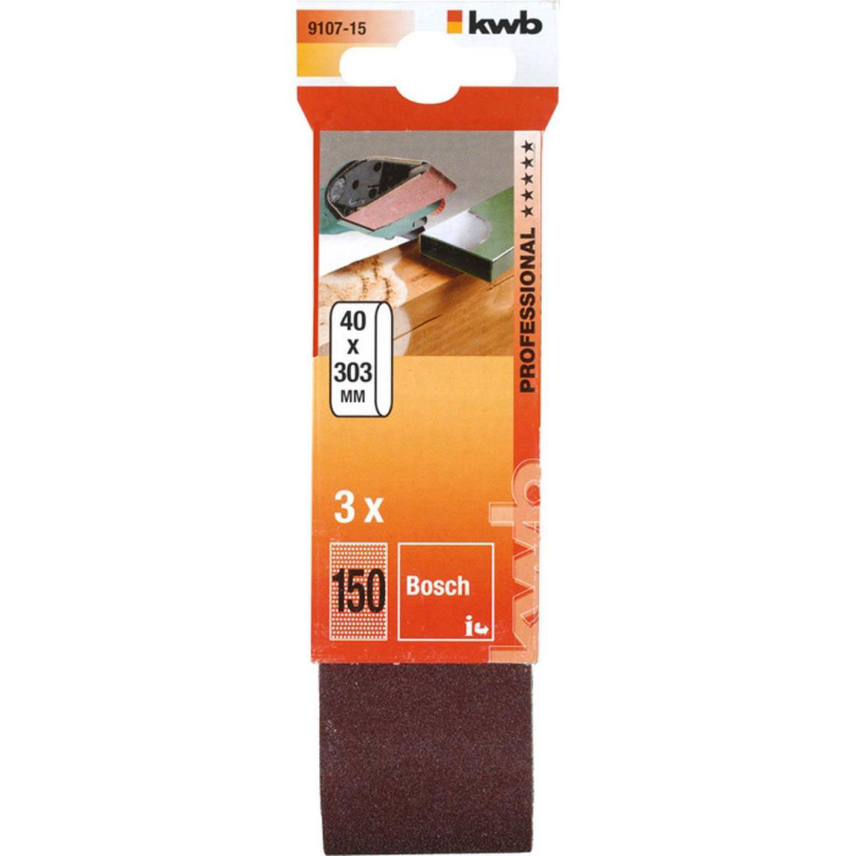 kwb  Schleifbänder Holz und Metall 40 x 303 mm K150 Bild 2