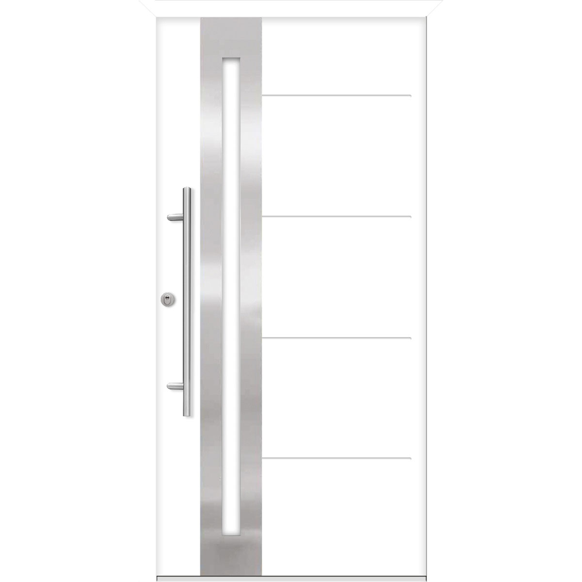 SplenDoor  Premium-Haustür Passivedoor Eksjo RC2 energiesparend einbruchsicher weiss 100 x 200 cm links