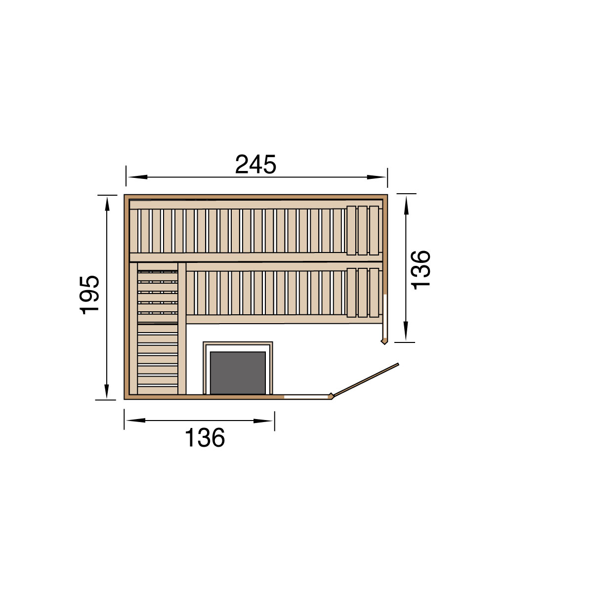 Weka  Premium Massivholz-Elementsauna Kemi Eck Größe 3 Sparset 7,5 kW OS Bild 3