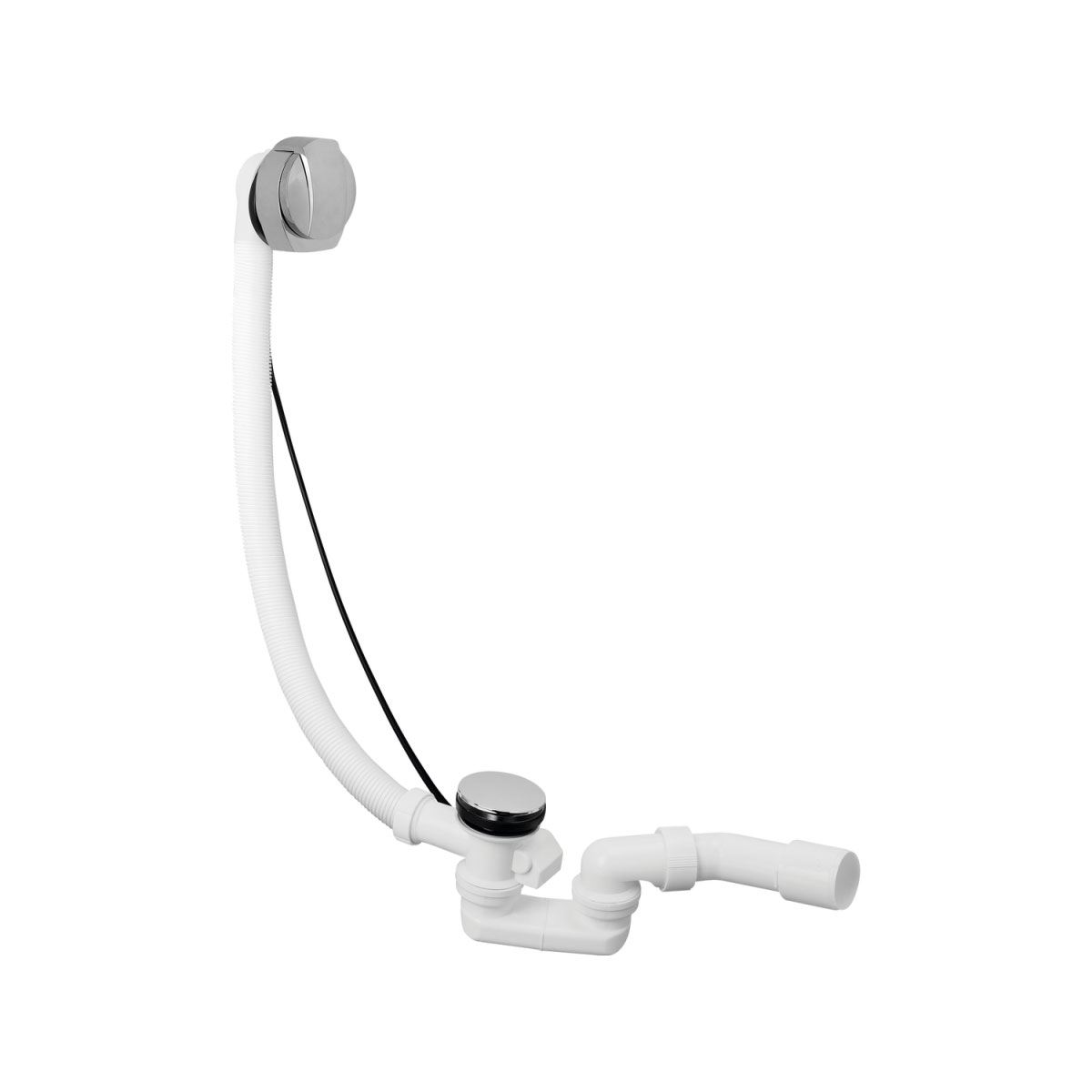 Ottofond Ab- u Überlaufgarnitur chrom für Körperformwanne mit Wassereinlauf Bild 2