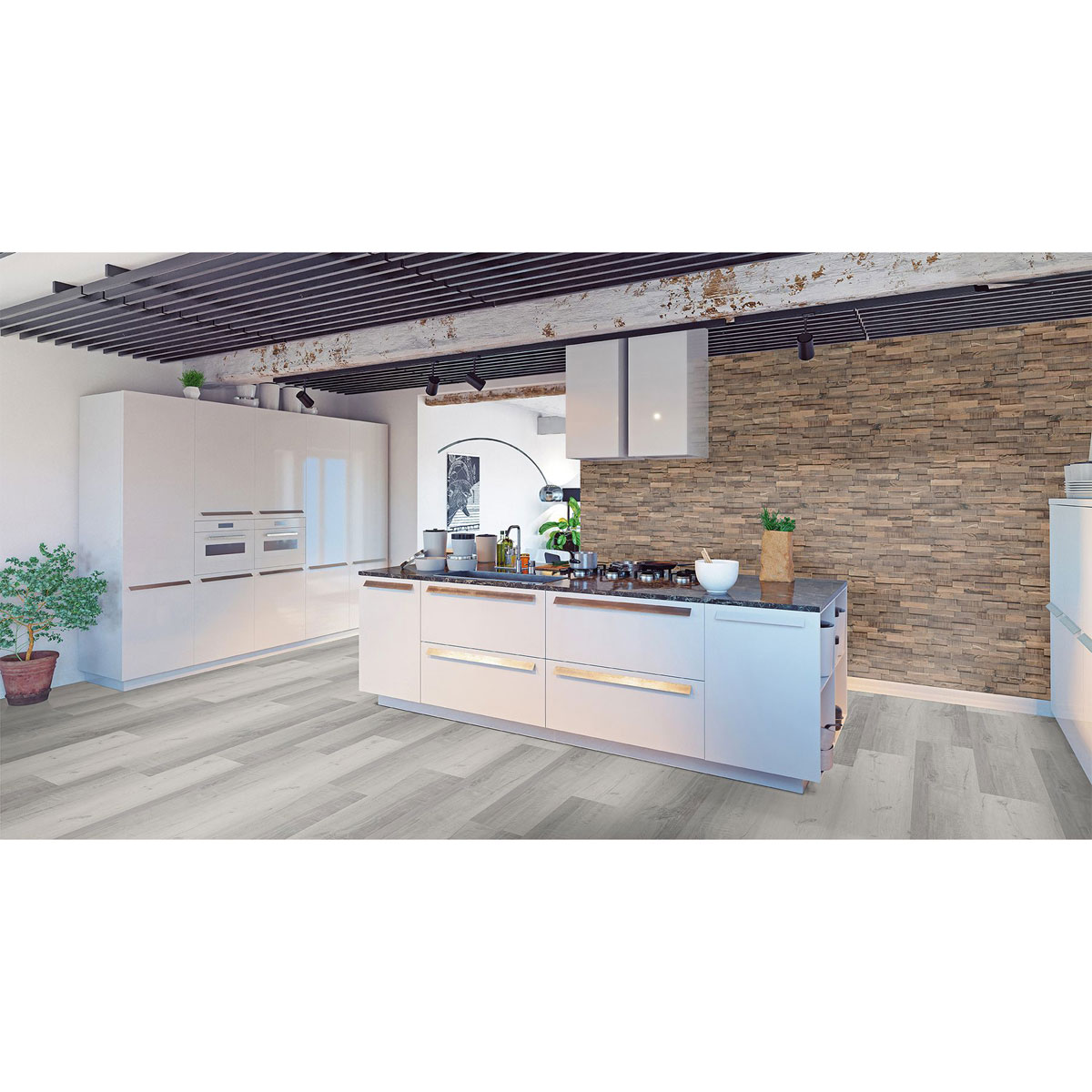 Indo Wandverkleidung Slimwood Hevea Stone Washed 9er-Set Bild 3