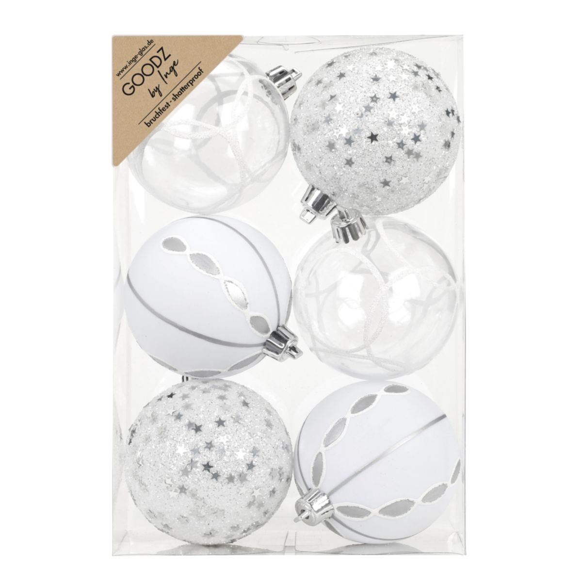 Kugelset 8cm Winter Silver