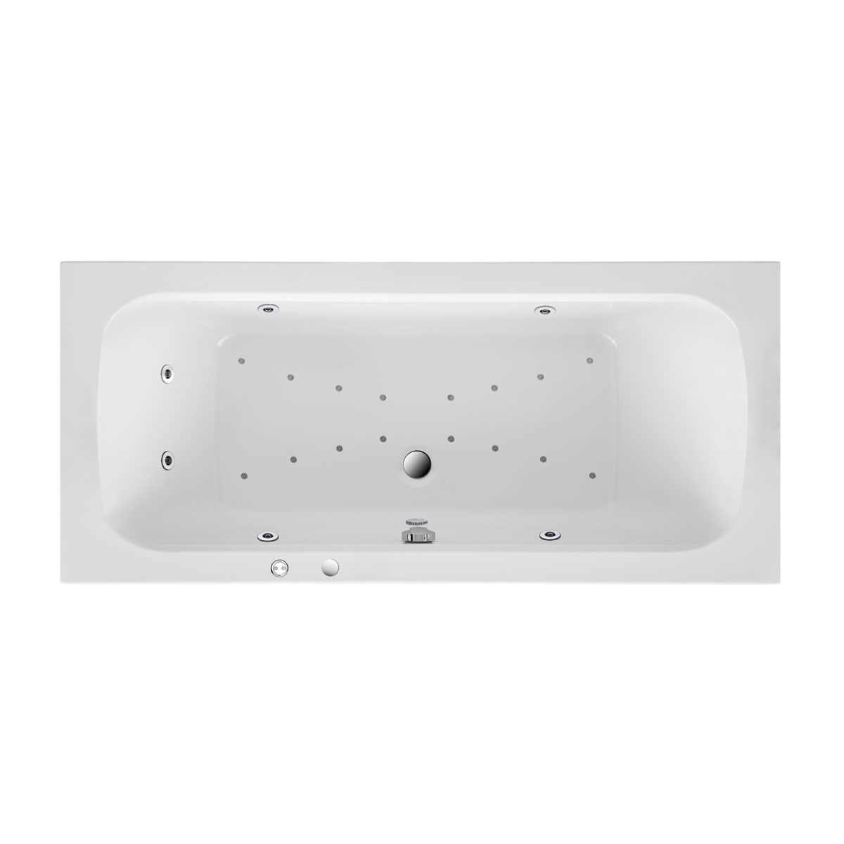 Ottofond Whirlpool-Set Malta 180 x 80 cm weiß/chrom Typ 3