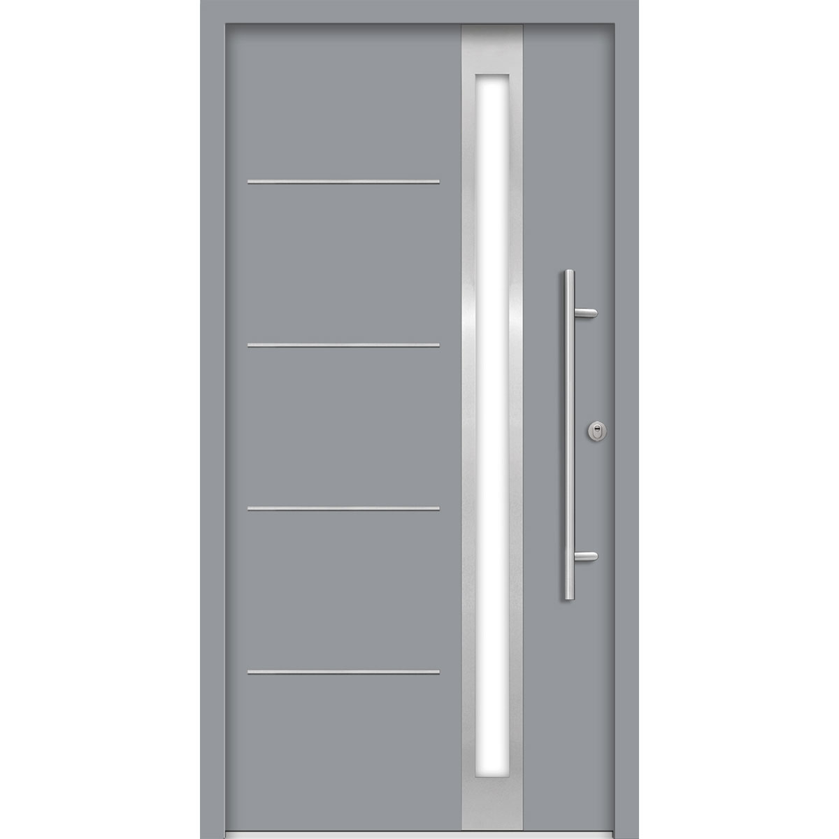 SplenDoor  Premium-Haustür Passivedoor Umea RC2 energiesparend einbruchsicher grau 100 x 210 cm rechts