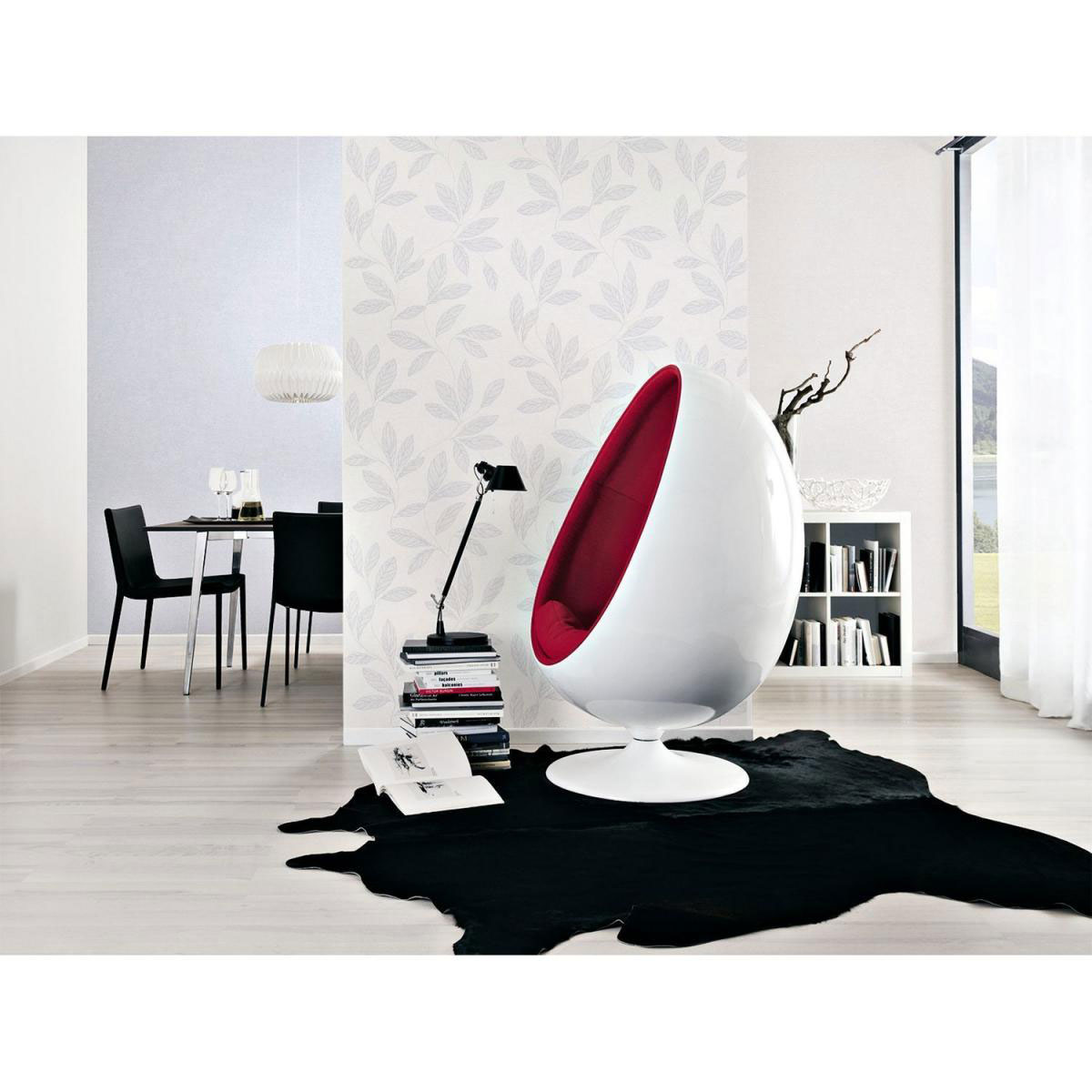 Vliestapete Andiamo Blätter Grau Bild 1