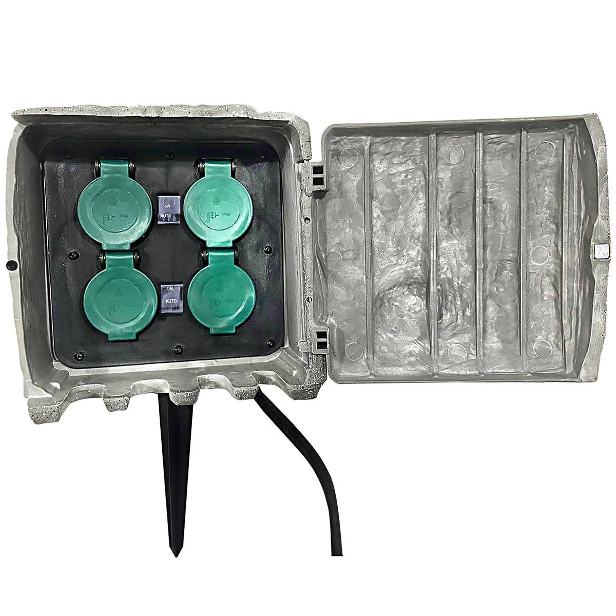 Flector Garten Steckdosenstein 4- Fach