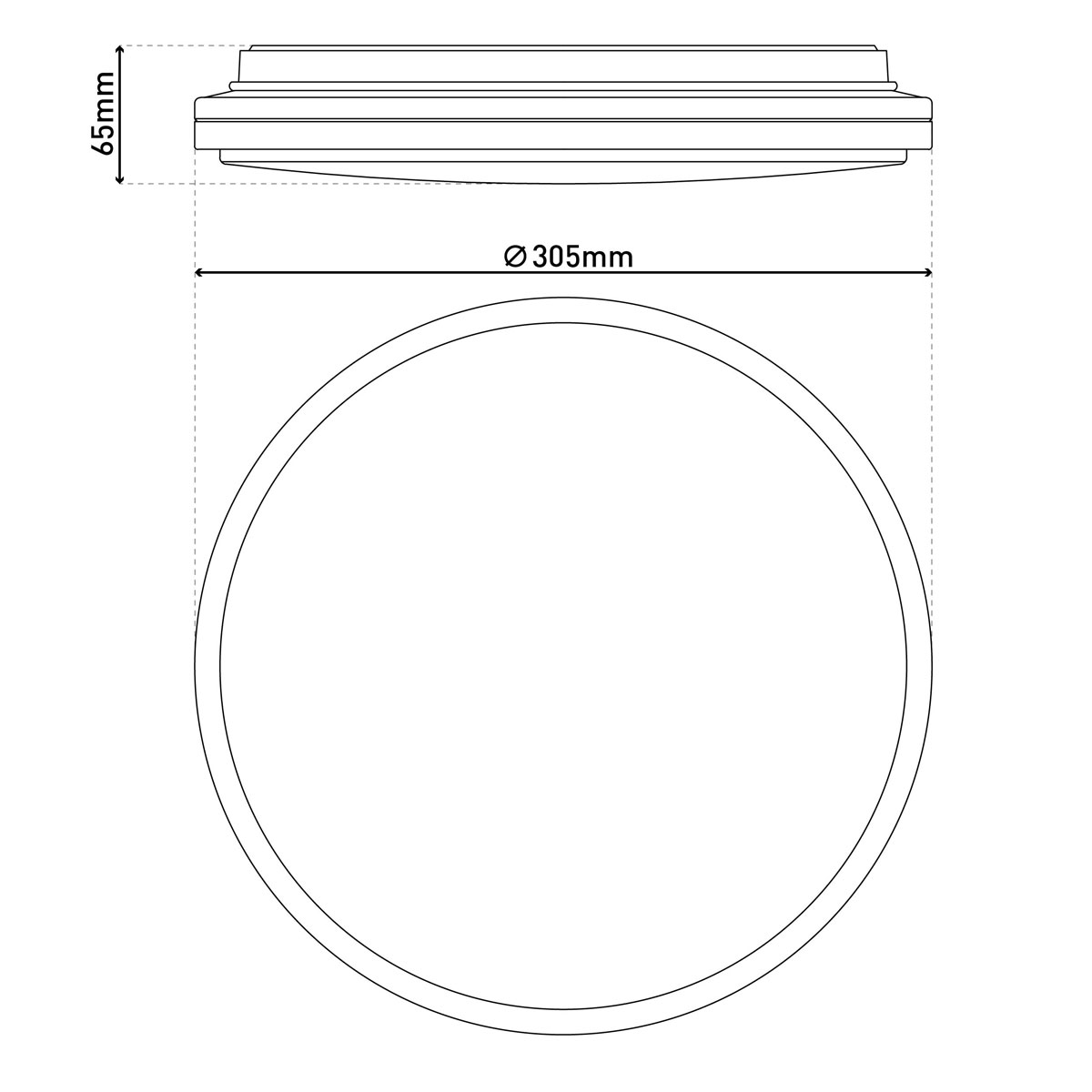 Naeve LED DL Irvine Metall/KS weissLxBxH: 30,5x30,5x6,5cm dimmbar Bild 7