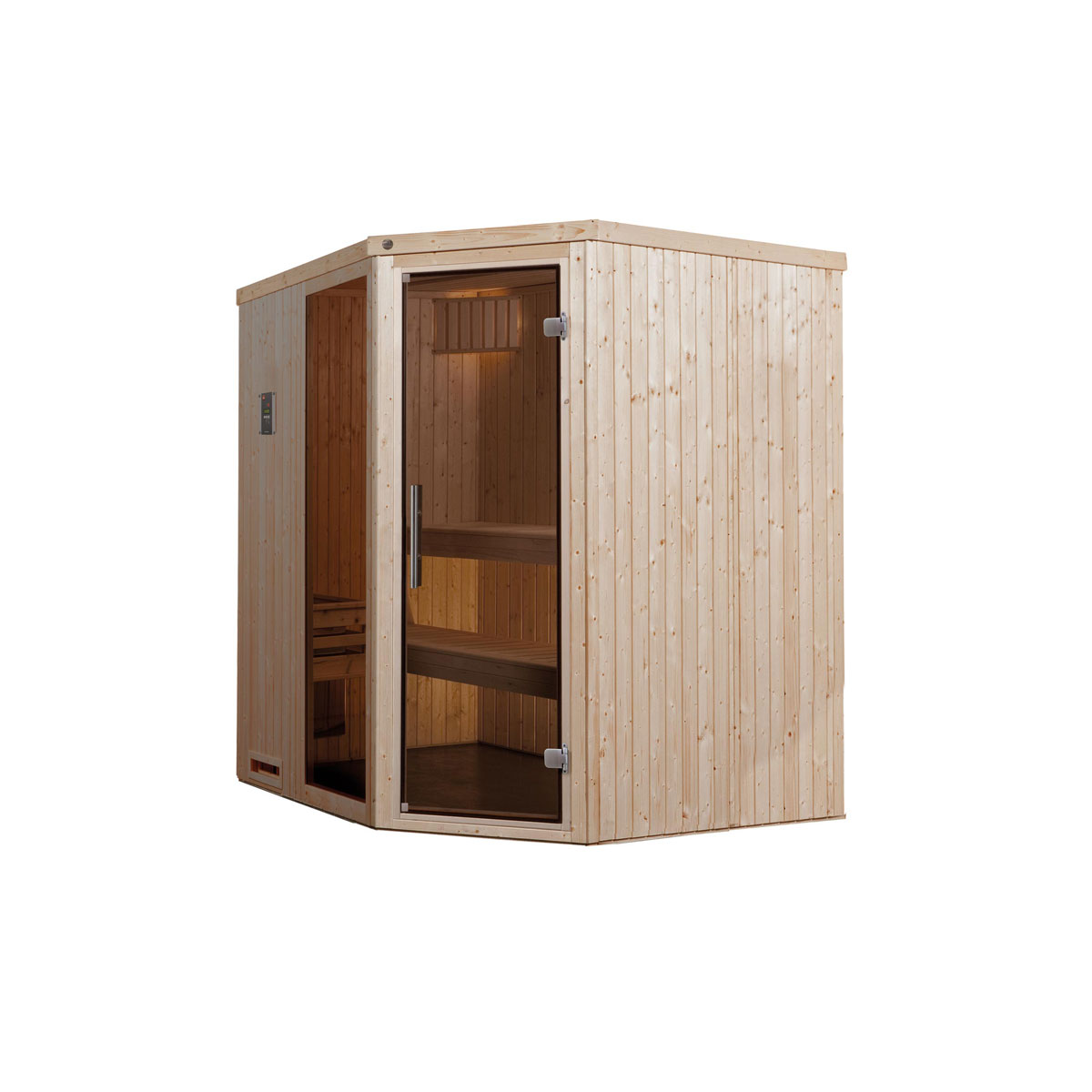 Weka  Elementsauna Varberg Eck Größe 2 Sparset 7,5 kW OS
