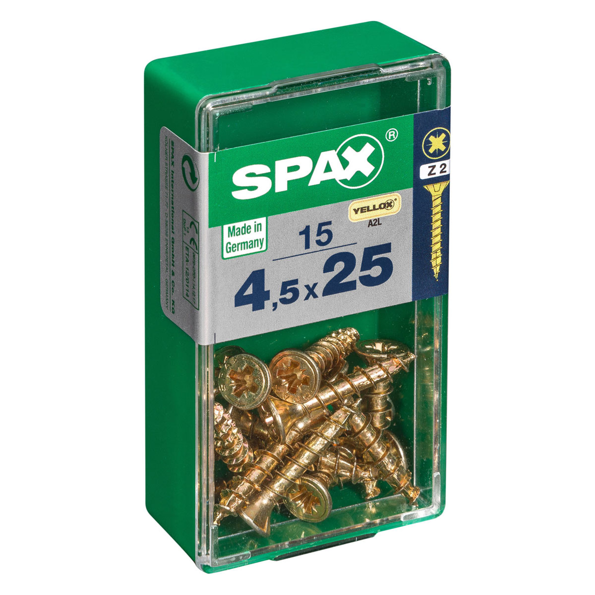 Spax Universalschrauben Yellox Senkkopf 4,5 x 25 S 15 Stück Bild 2