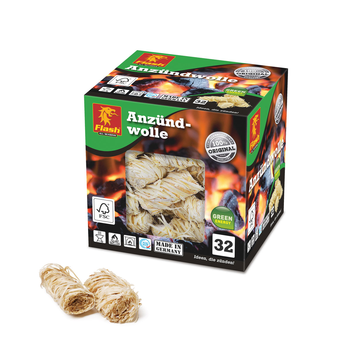 Anzündwolle 32 Stück