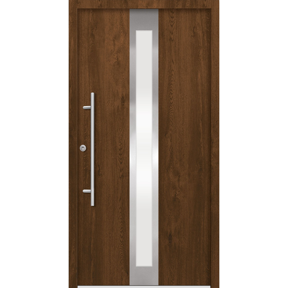 SplenDoor Premium-Haustür Passivedoor Stockholm RC2 energiesparend einbruchsicher nussbaum 110 x 210 cm links