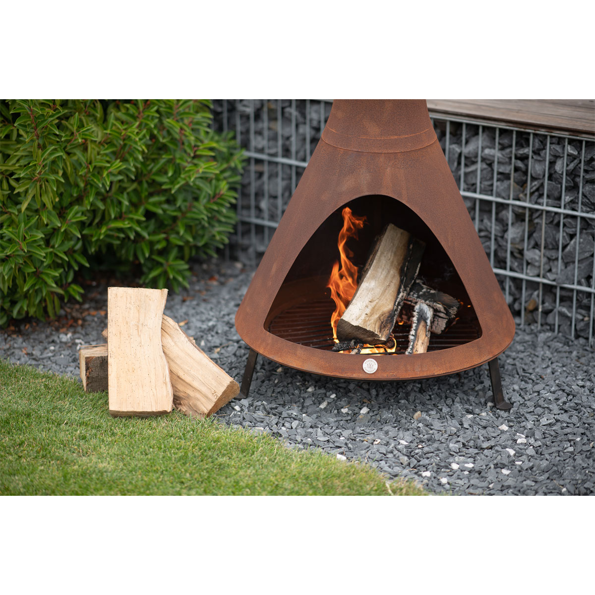 Westmann Terrassenofen Gartenkamin inkl. Rauchablass 70x70x160cm Rost Bild 4