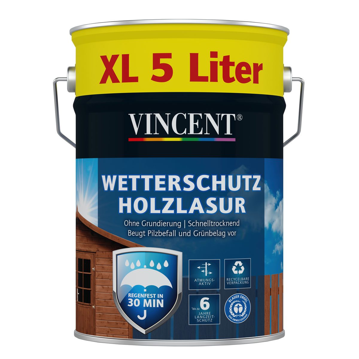 Vincent Wetterschutz-Holzlasur XL 5 Liter Eiche