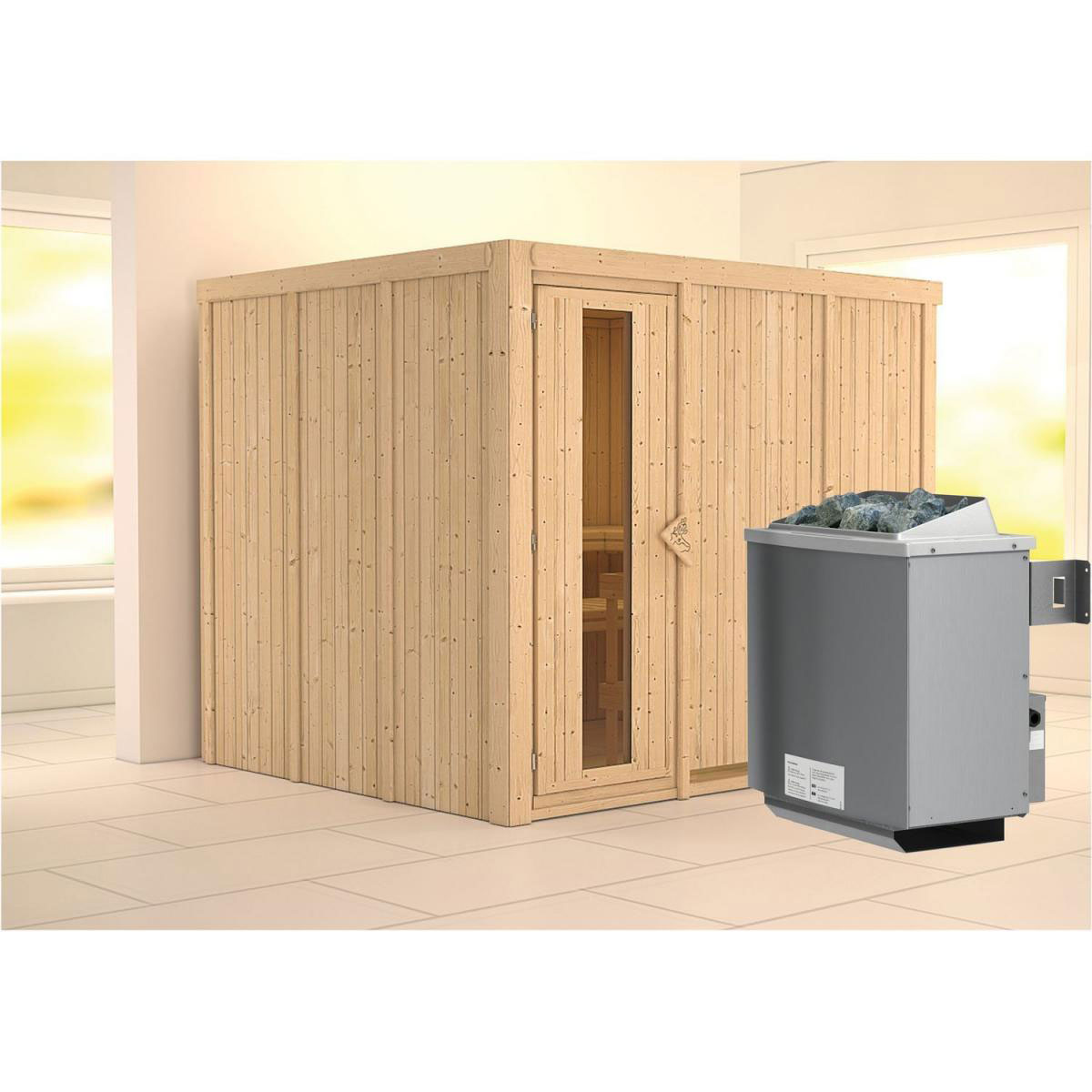 Karibu Gobin Fronteinstieg 9 kW Ofen integr Strg ohne Kranz Energiespartür