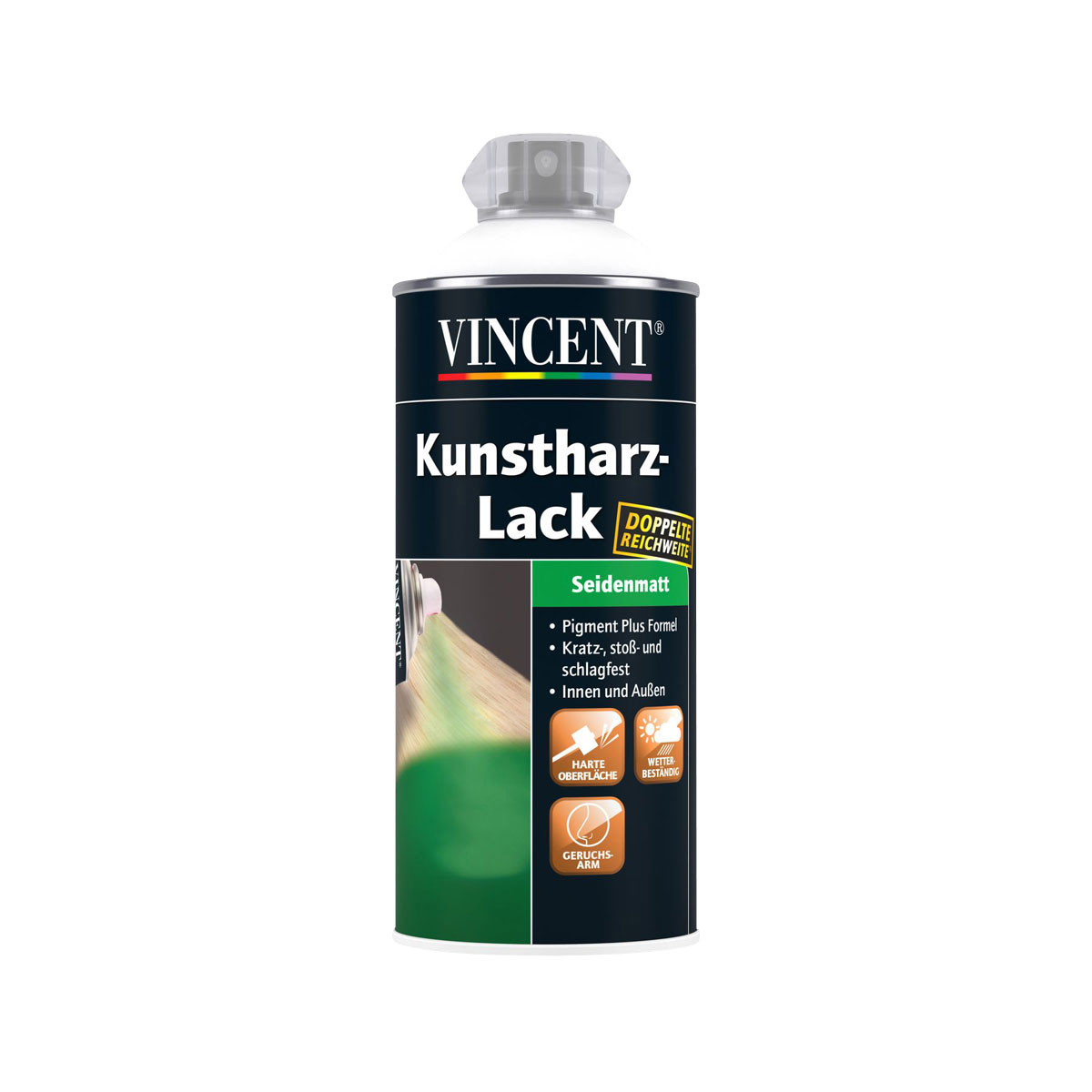 Vincent Kunstharzsprühlack reinweiß 0,15 L Seidenmatt