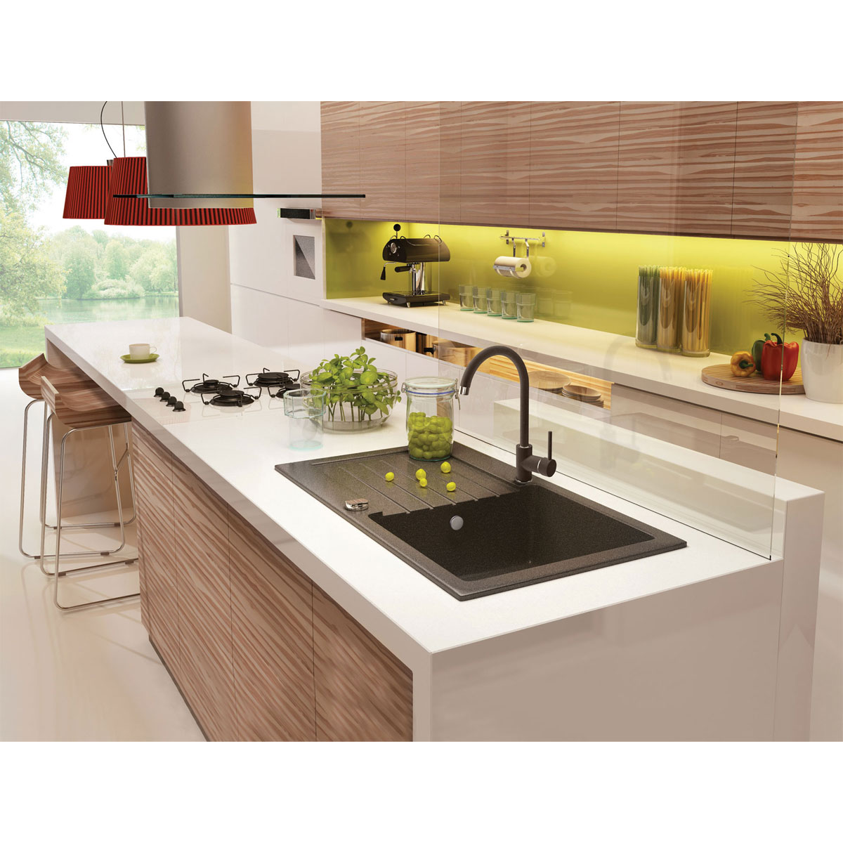 deante  Granitspülen-Set ZORBA mit Armatur graphit Bild 2