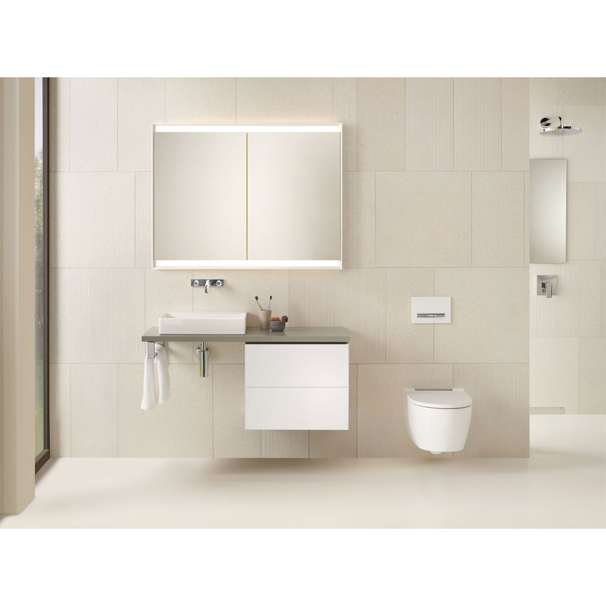 Geberit Betätigungsplatte Sigma 50 glanzchrom/weiß Bild 2