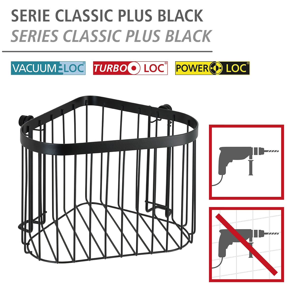 Wenko Eckablage Classic Plus schwarz Bild 2