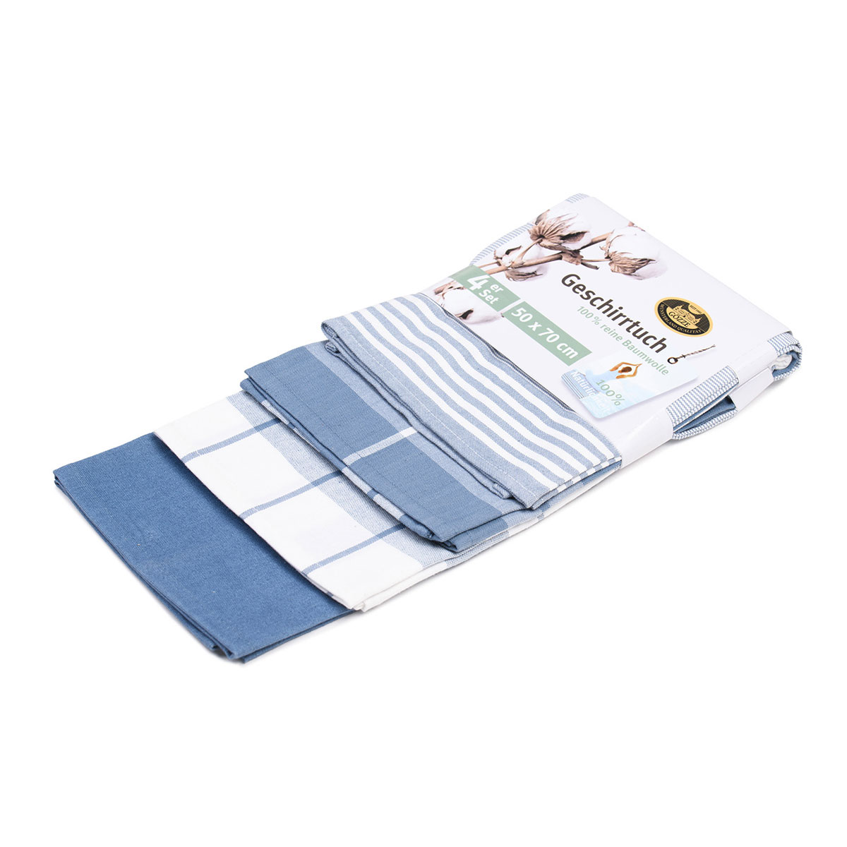 Gözze Geschirrtücher 100% Baumwolle 4er Pack 50x70cm blau Bild 2