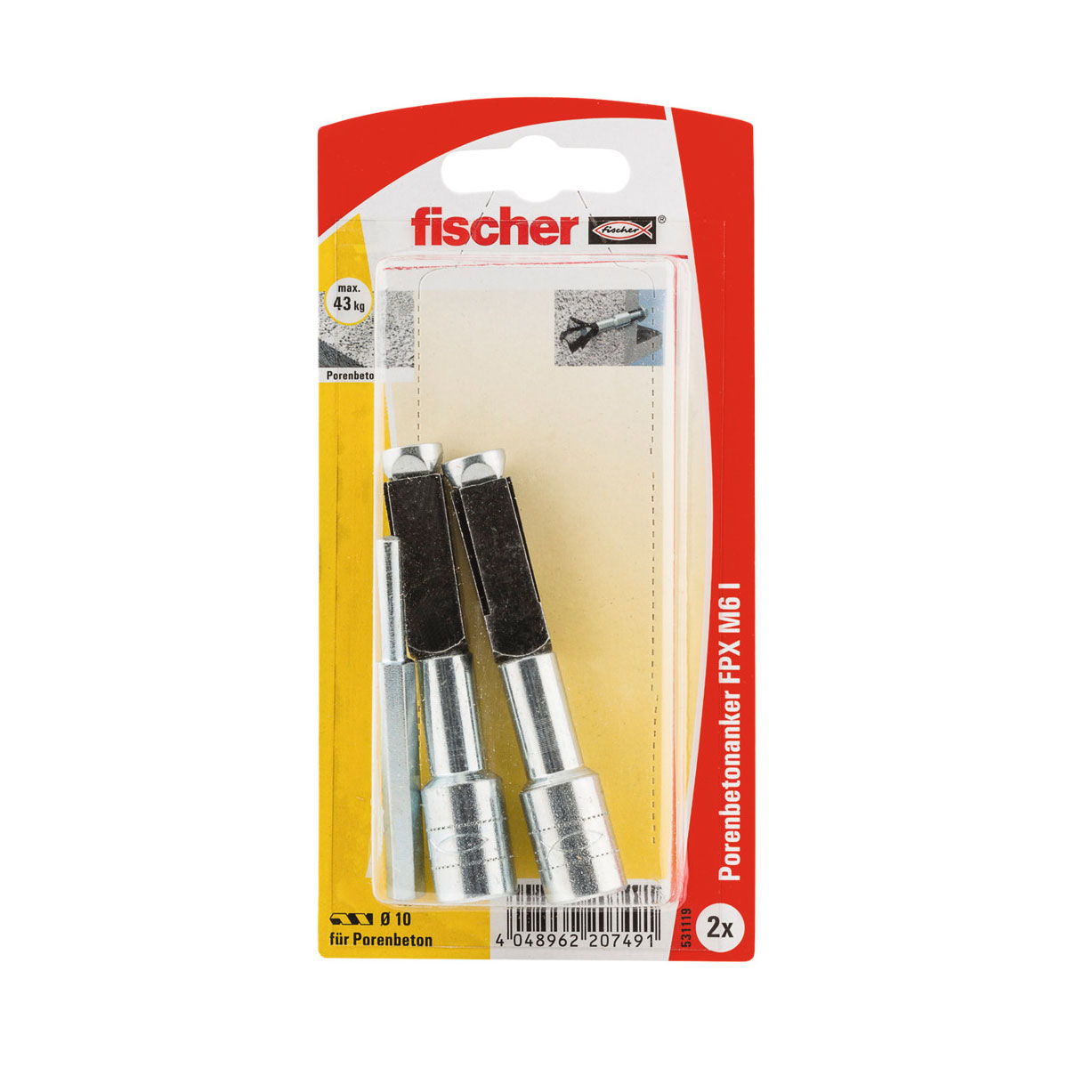 Fischer  Porenbetonanker FPX - I M6 mm 2 Stück Bild 1