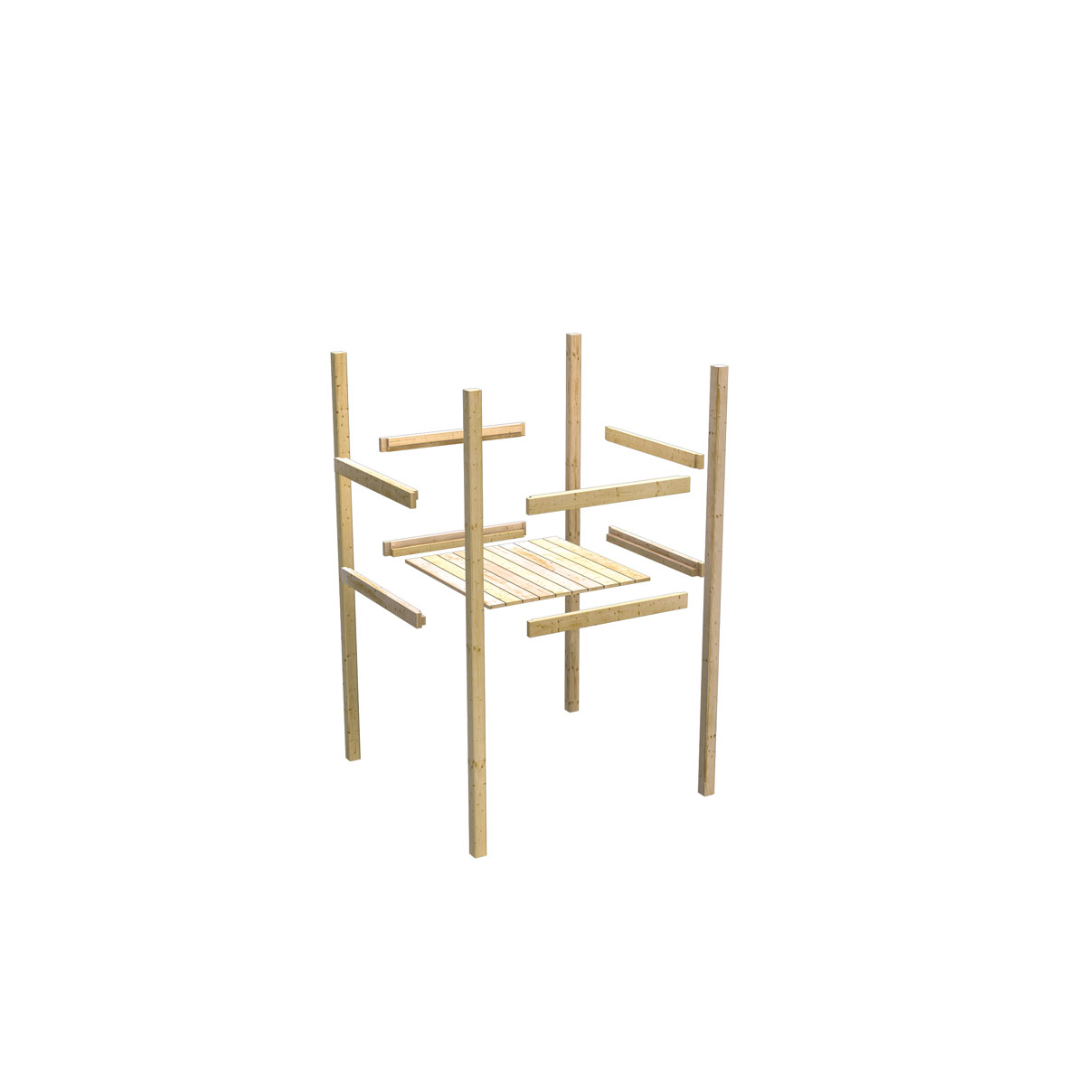 Karibu  Stelzenhaus Benjamin naturbelassen inkl Rutsche rot Bild 6