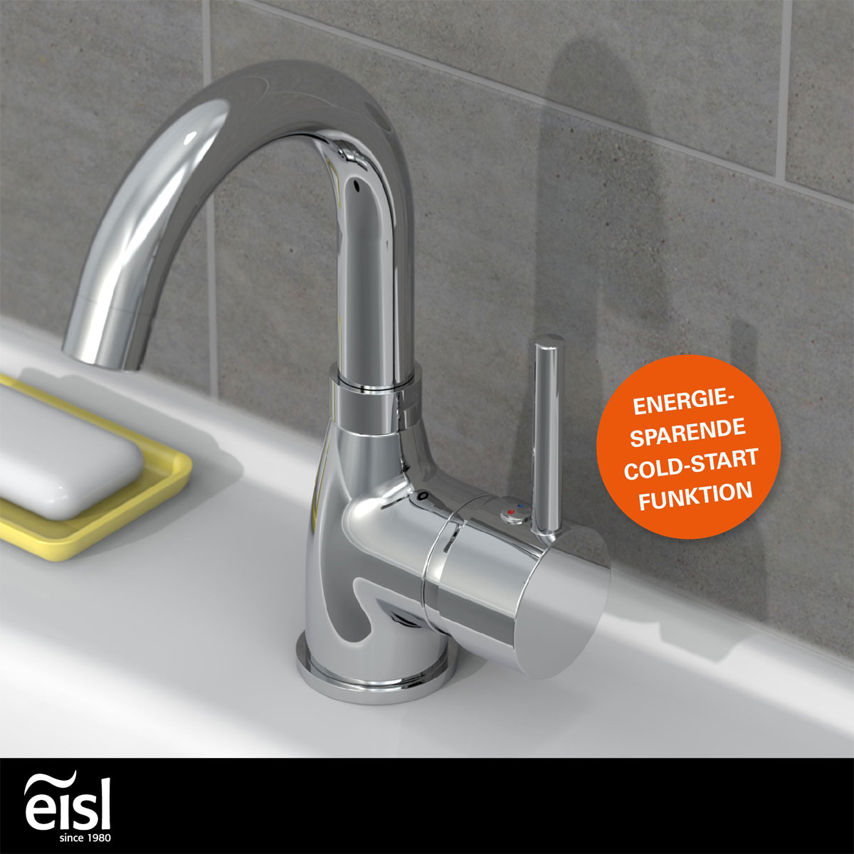 Eisl  Waschtischarmatur „Futura“ chrom mit Cold-Start-Funktion Bild 5