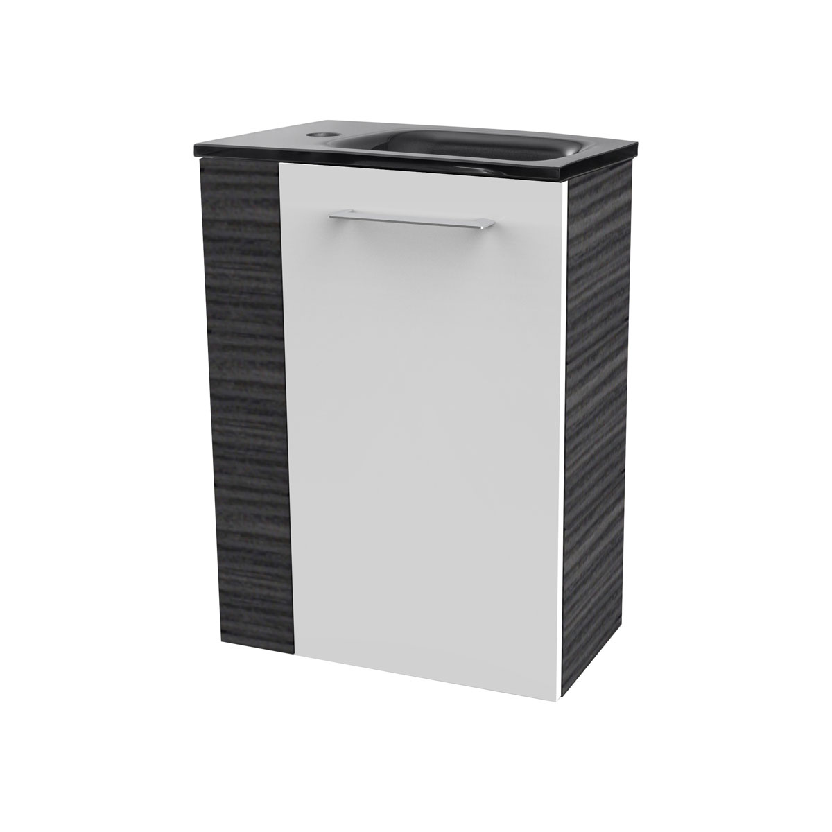 Fackelmann  Gäste-WC Waschtischunterschrank rechts SBC 440 x 600 x 243 mm DarkOak/Weiß Bild 4