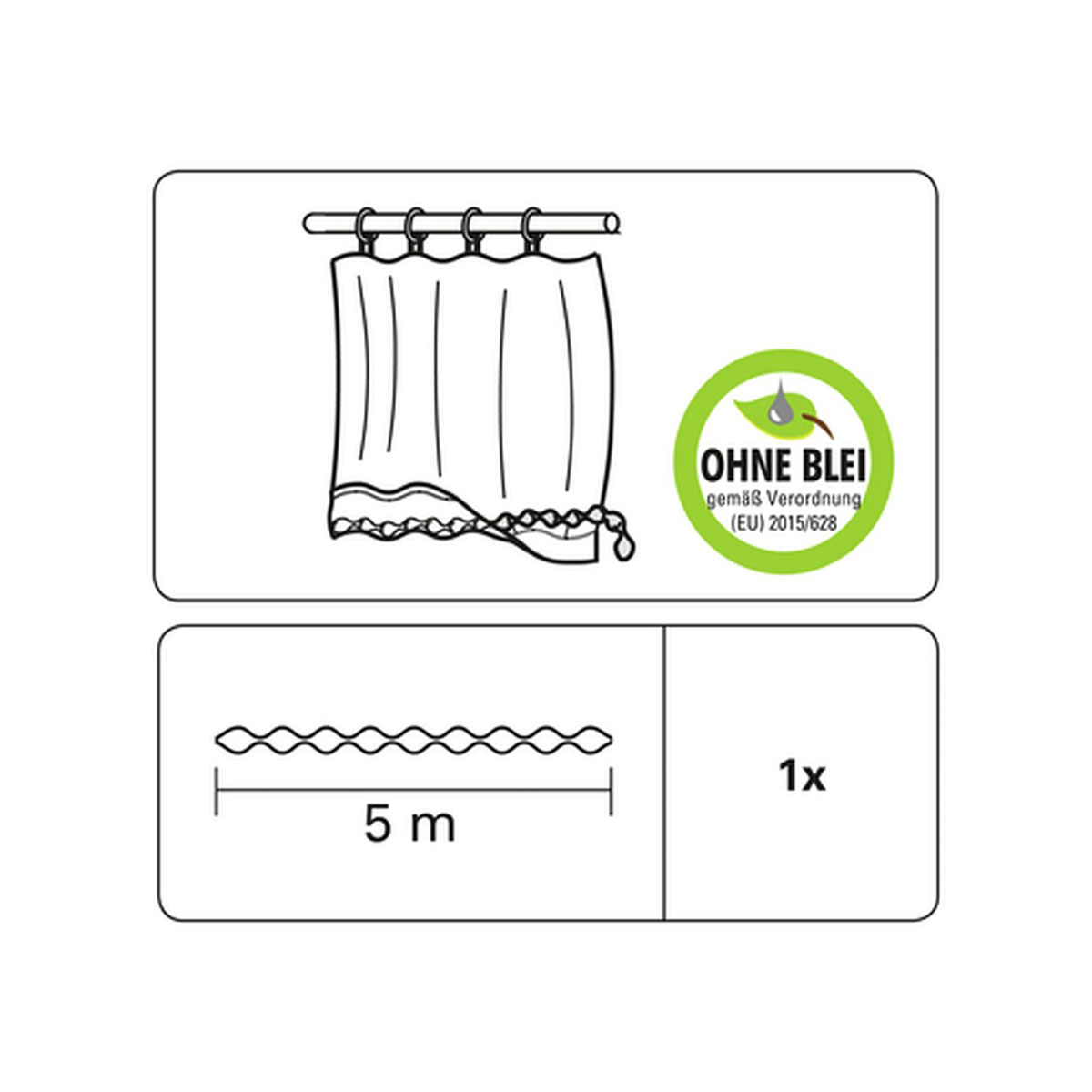 Gardinia Beschwerungsband für Gardinen 5 m weiß Bild 4