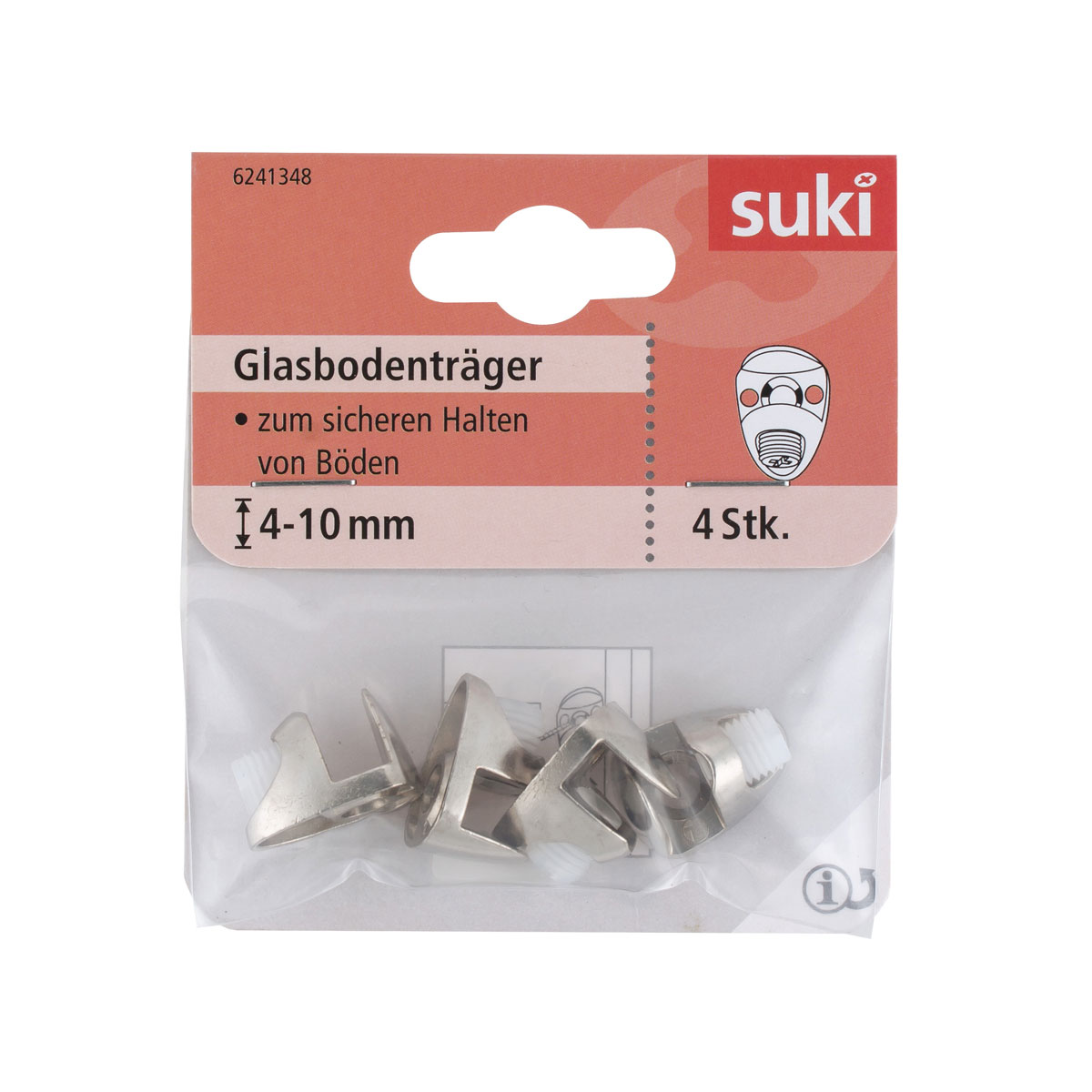 Suki Bodenträger Stahl Durchmesser 0,5 x 0,5 cm vernickelt 4 Stück Bild 1