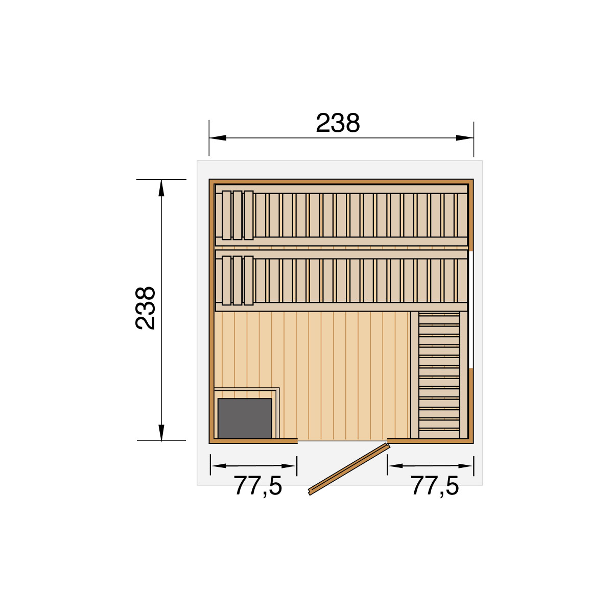 Weka  Saunahaus Naantali Sparset 9,0 kW OS inkl analoger Steuerung natur Bild 3