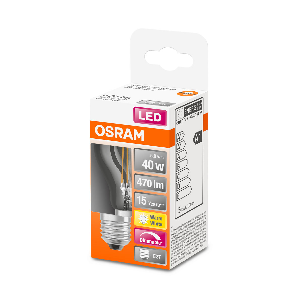 Osram LED-Leuchtmittel dimmbar E27 40W klar Bild 2