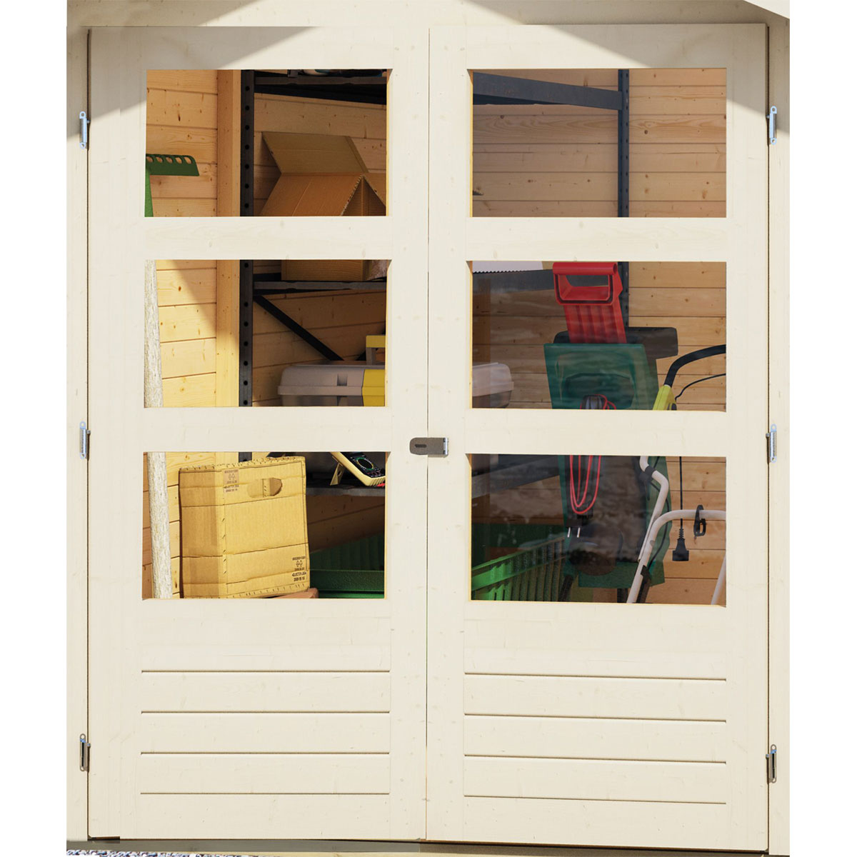 Karibu Gartenhaus Askola 4 mit Schleppdach terragrau Bild 3