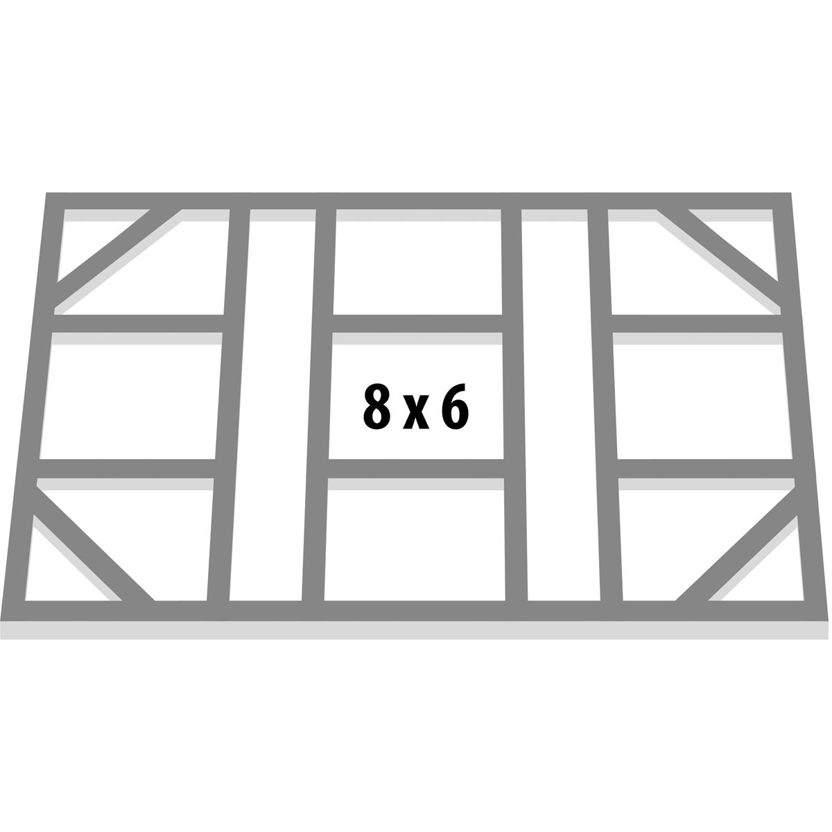 Globel Fundamentbodenrahmen für Lean To 8 x 6m