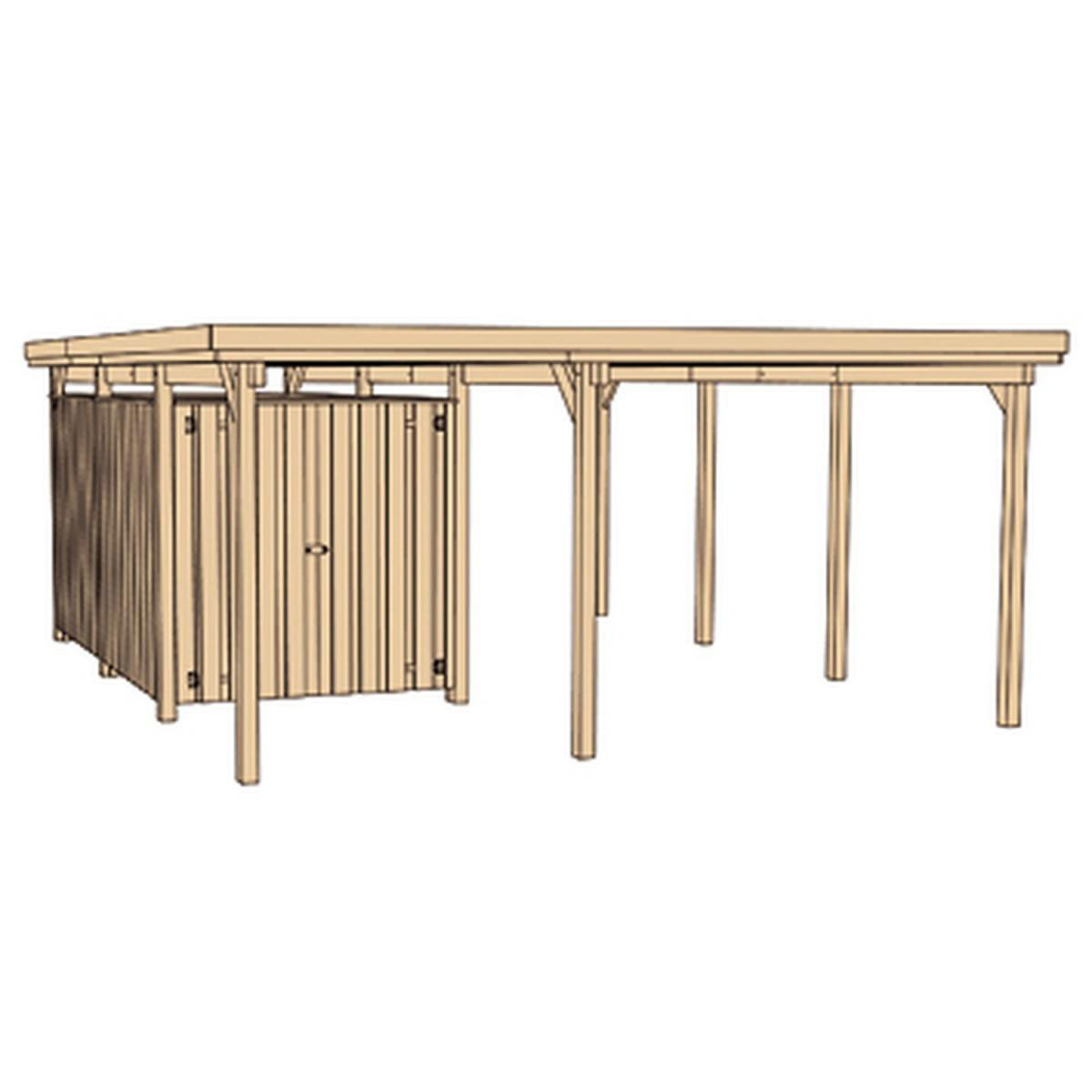 Weka Carport 607 inklusive Geräteraum 512 x 602 x 233 cm