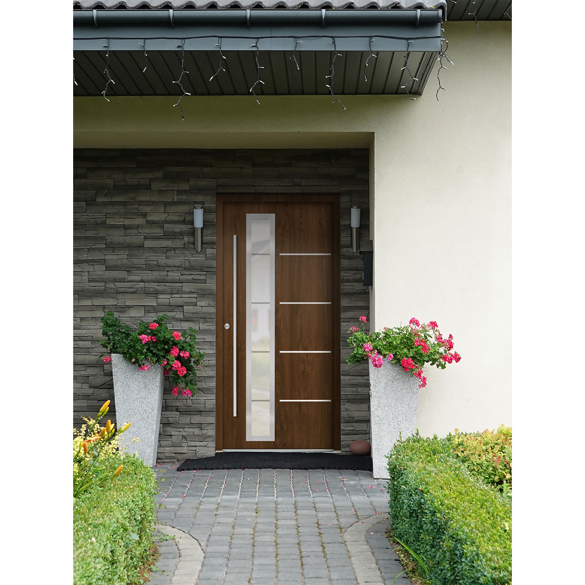 SplenDoor  Premium-Haustür Passivedoor Uppsala energiesparend nussbaum 100 x 210 cm links Bild 2