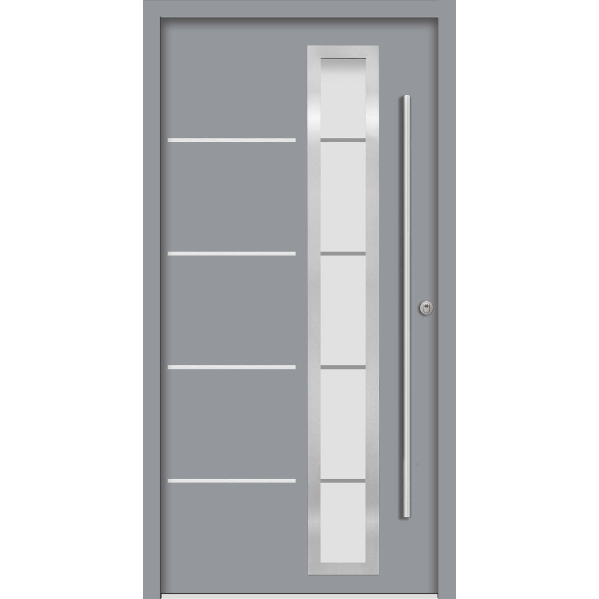 SplenDoor Premium-Haustür Passivedoor Uppsala RC2 energiesparend einbruchsicher grau 100 x 210 cm links