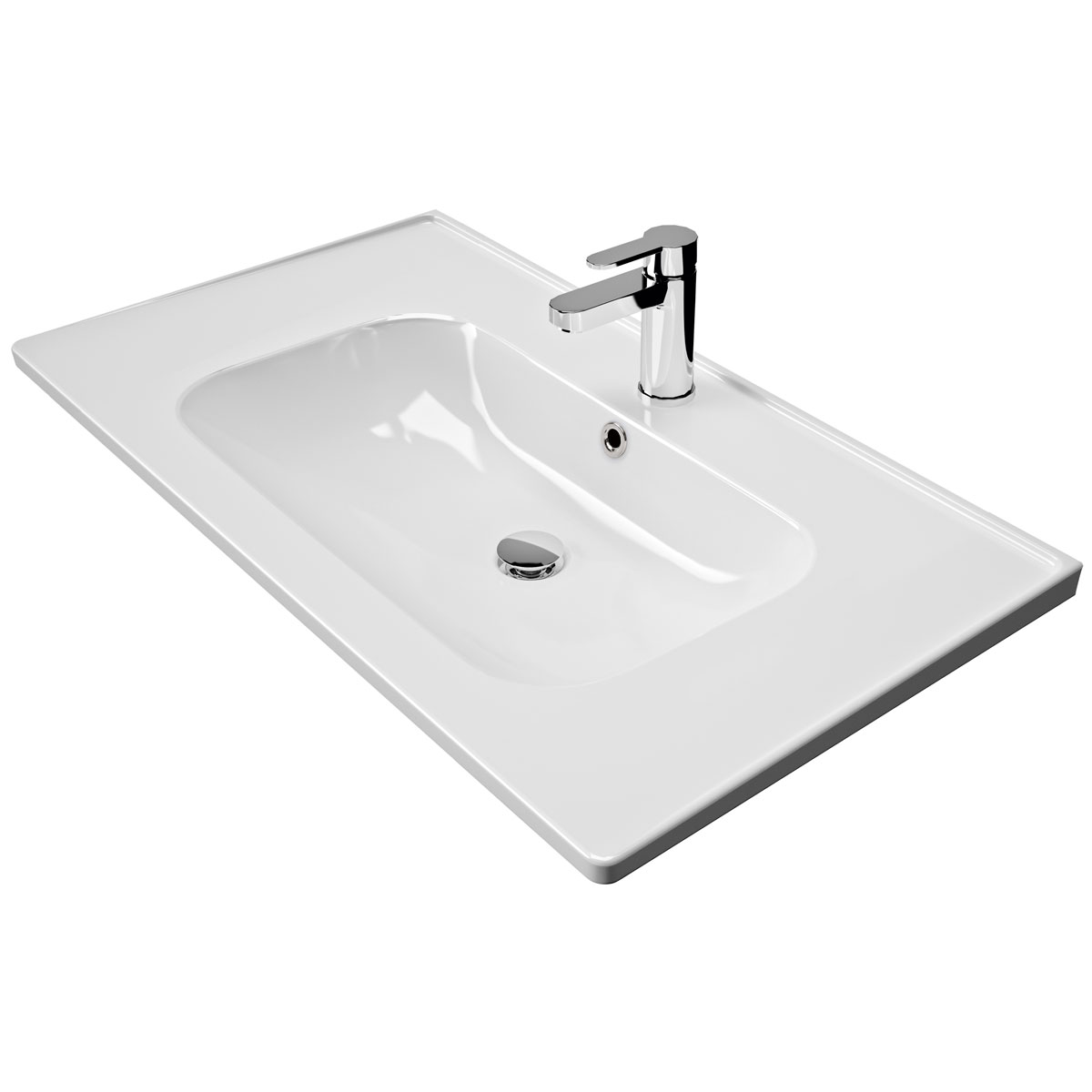 Pelipal Keramikwaschtisch Trentino rechteckig 79 x 2,5 x 51,4 cm Bild 1