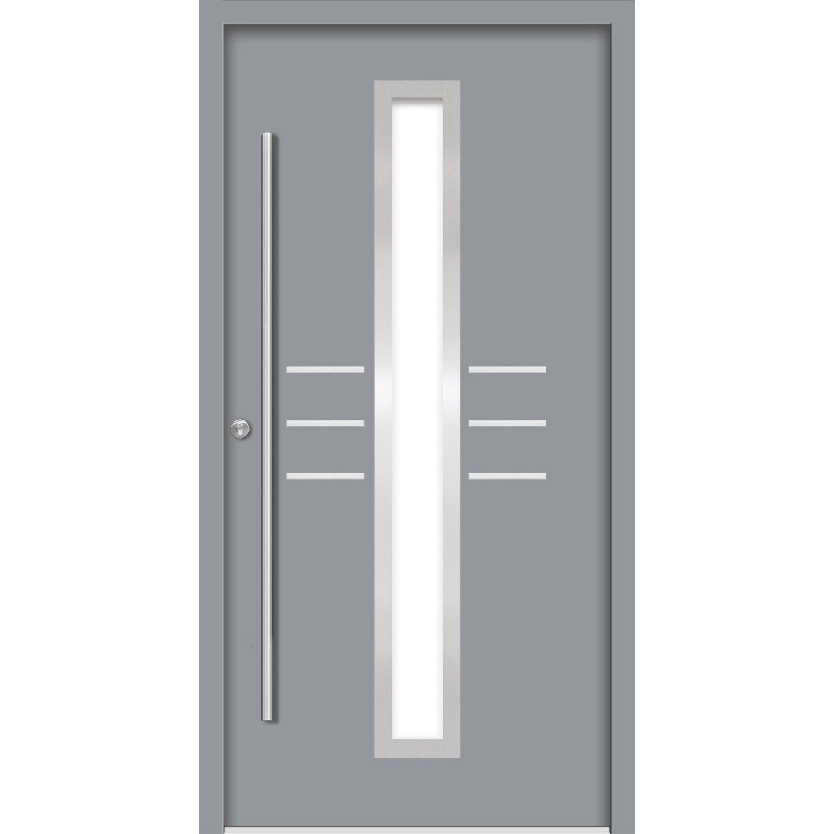 SplenDoor  Premium-Haustür Passivedoor Lund energiesparend grau 100 x 210 cm links