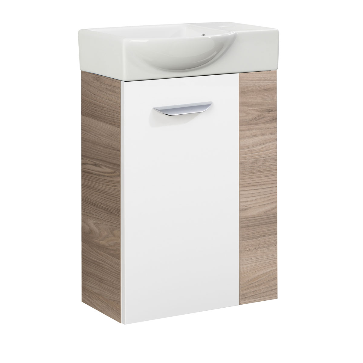 Fackelmann  Gäste-WC Waschtischunterschrank links SBC 440 x 600 x 243 mm Steinesche/Weiß Bild 3