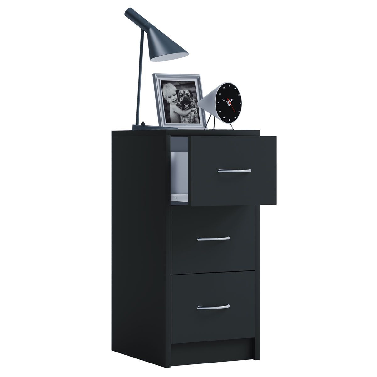 Nachttisch Boxal Maxi grau/weiß Bild 1