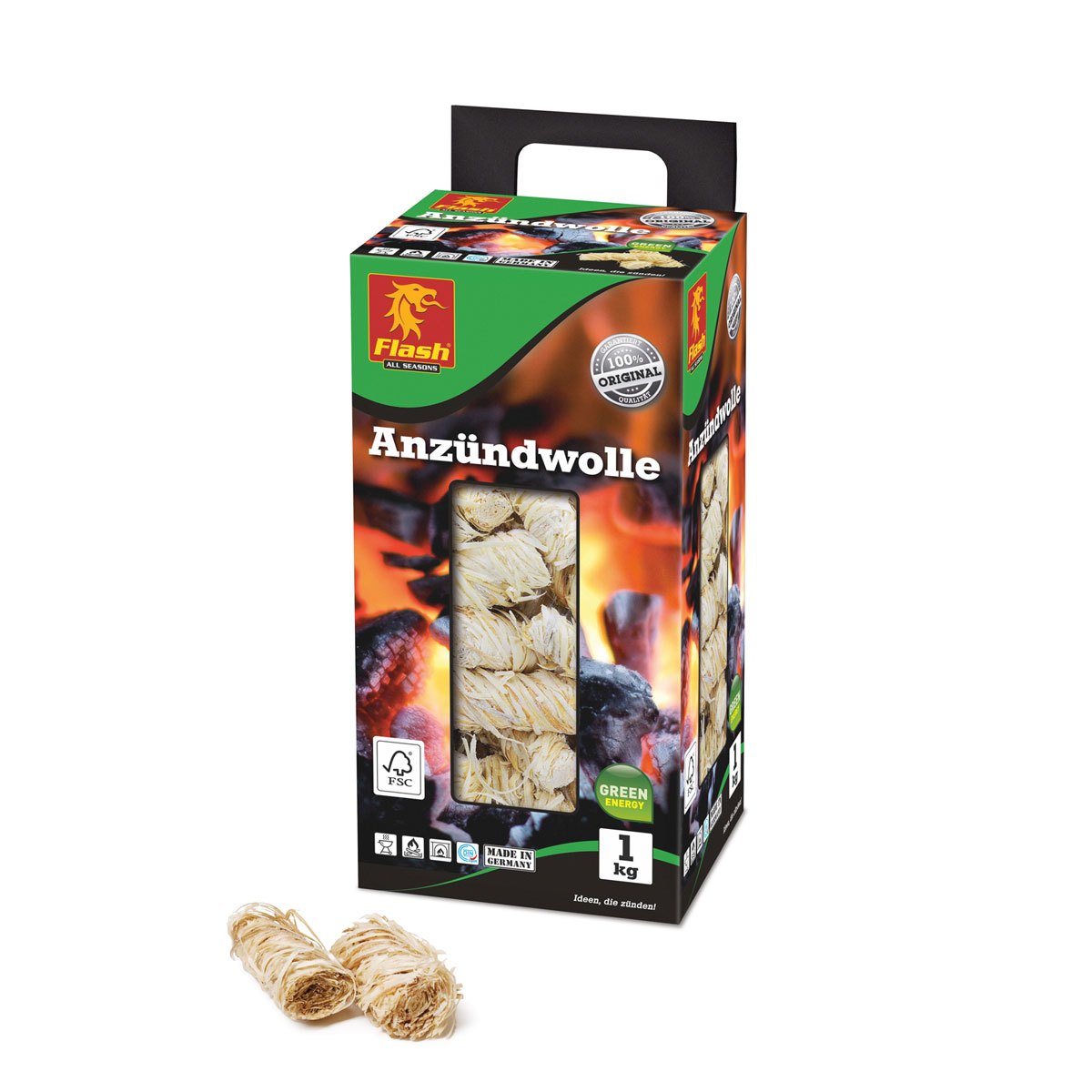 Flash Anzündwolle 1kg-Box Flash Anzündwolle 1kg-Box