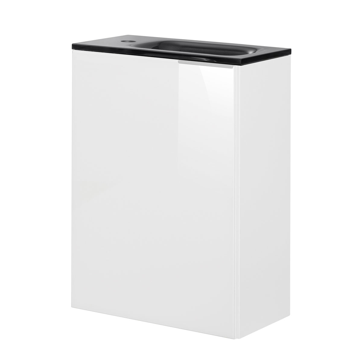 Fackelmann  Gäste-WC Waschtischunterschrank links SBC 440 x 600 x 243 mm weiß/lackiertes Glas Weiß Bild 3